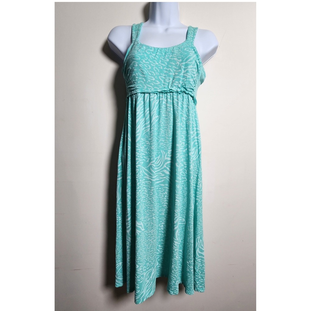 Fresh Produce Pastel Green Midi Dress XS Smocked Back Empire Waist Thick Straps